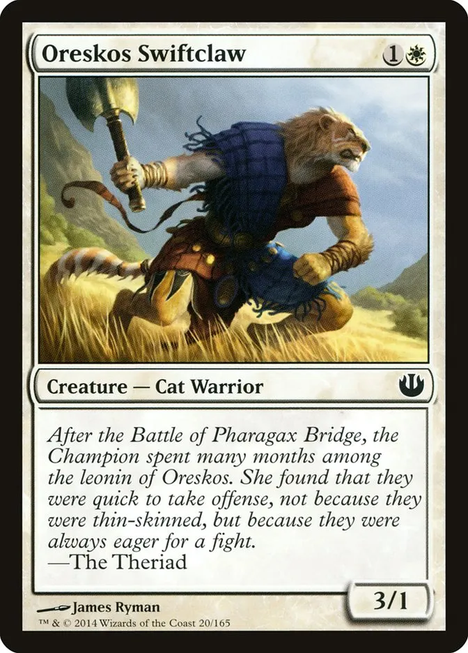 2014 Journey into Nyx Oreskos Swiftclaw common #20 unlisted card image