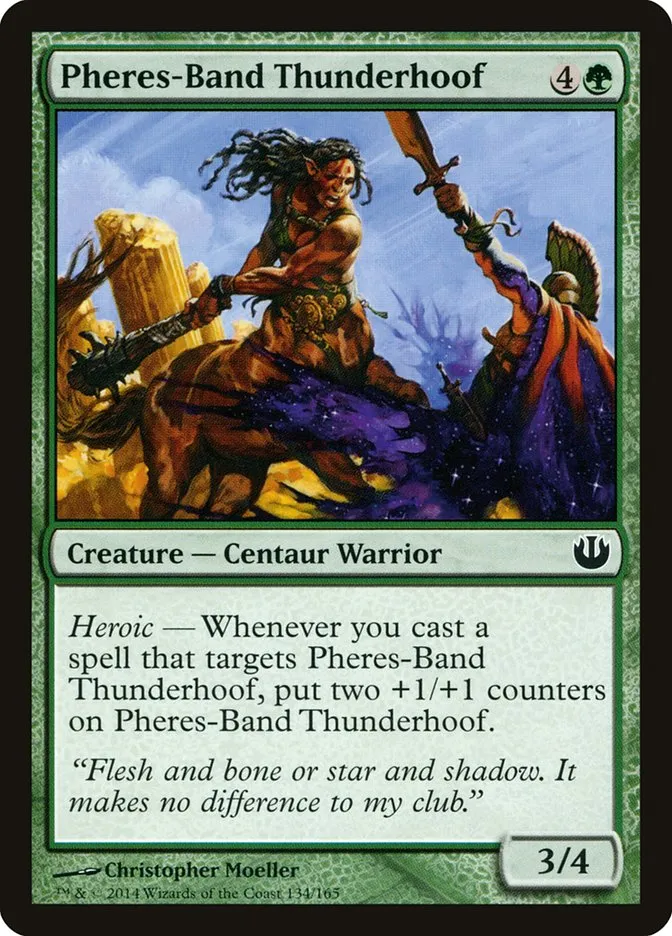2014 Journey into Nyx Pheres-Band Thunderhoof common #134 unlisted card image
