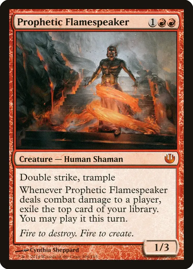 2014 Journey into Nyx Prophetic Flamespeaker mythic #106 unlisted card image