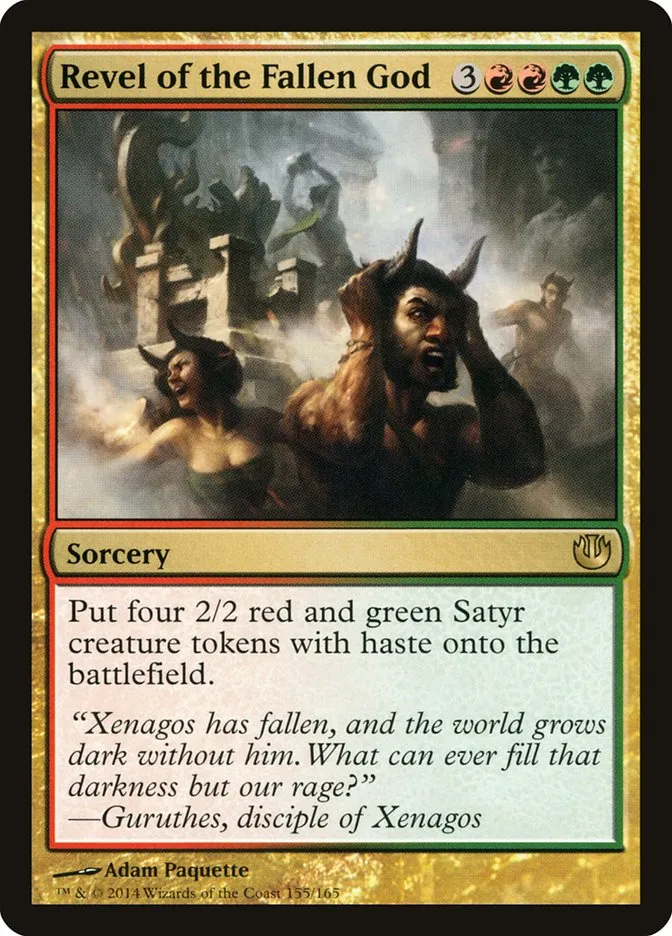 2014 Journey into Nyx Revel of the Fallen God rare #155 unlisted card image