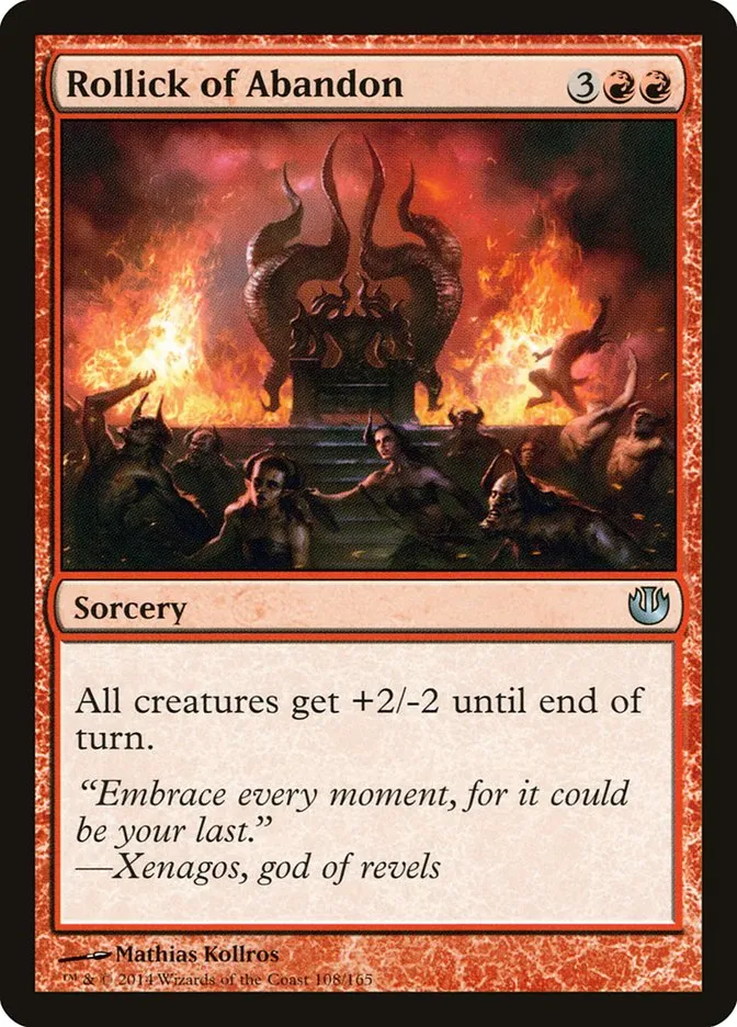 2014 Journey into Nyx Rollick of Abandon uncommon #108 unlisted card image