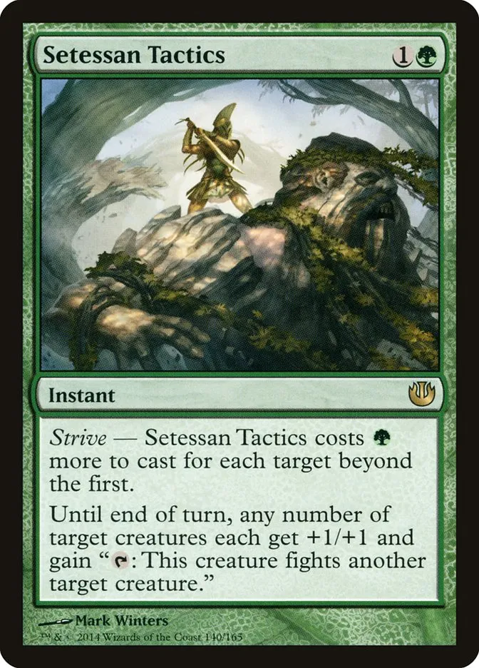 2014 Journey into Nyx Setessan Tactics rare #140 unlisted card image