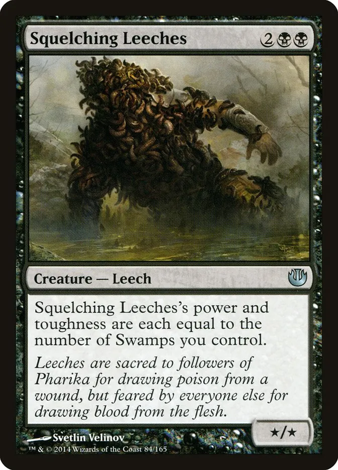 2014 Journey into Nyx Squelching Leeches uncommon #84 unlisted card image