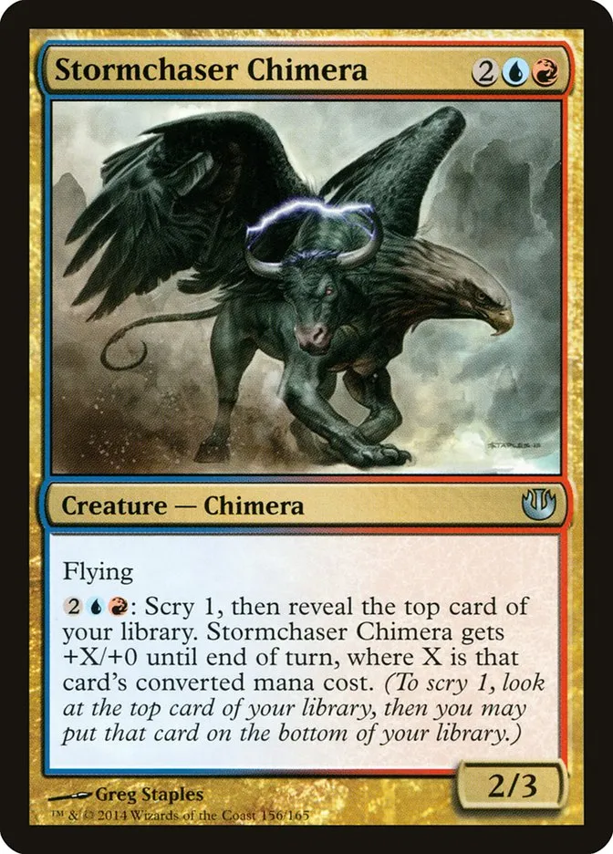 2014 Journey into Nyx Stormchaser Chimera uncommon #156 unlisted card image