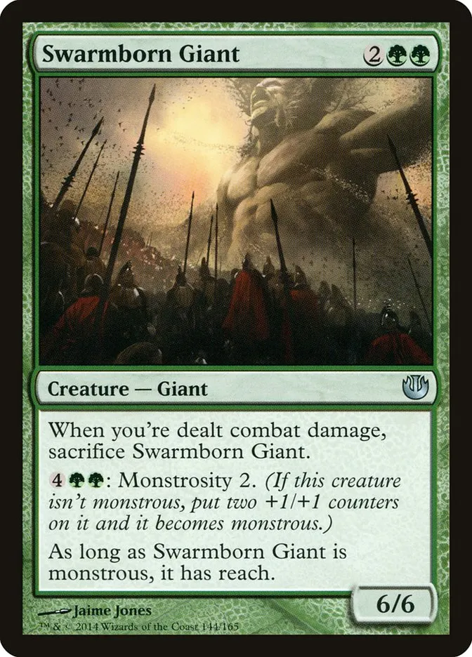 2014 Journey into Nyx Swarmborn Giant uncommon #144 unlisted card image