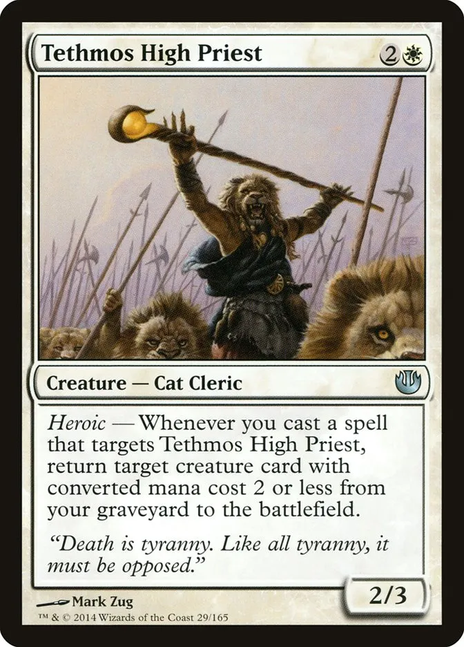 2014 Journey into Nyx Tethmos High Priest uncommon #29 unlisted card image