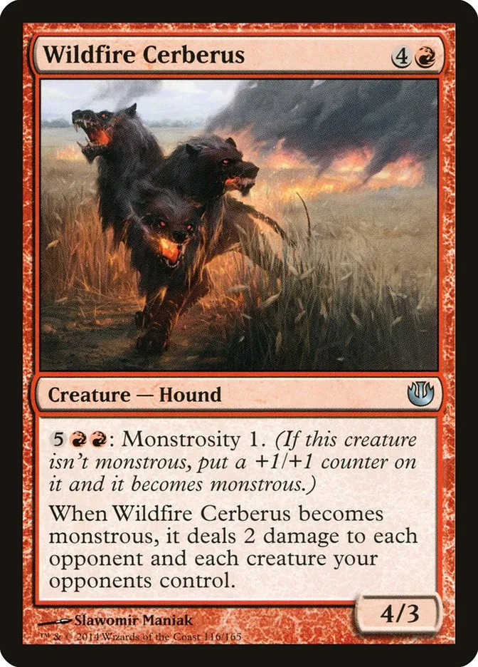 2014 Journey into Nyx Wildfire Cerberus uncommon #116 unlisted card image