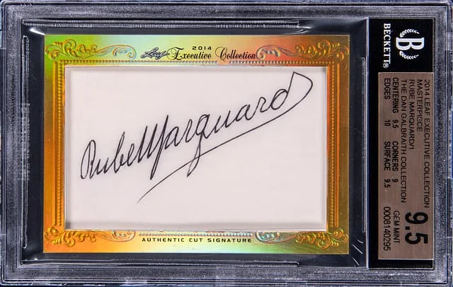 2014 Leaf Executive Collection Masterpiece The Dan Galbraith Collection Rube Marquard #no-number card image