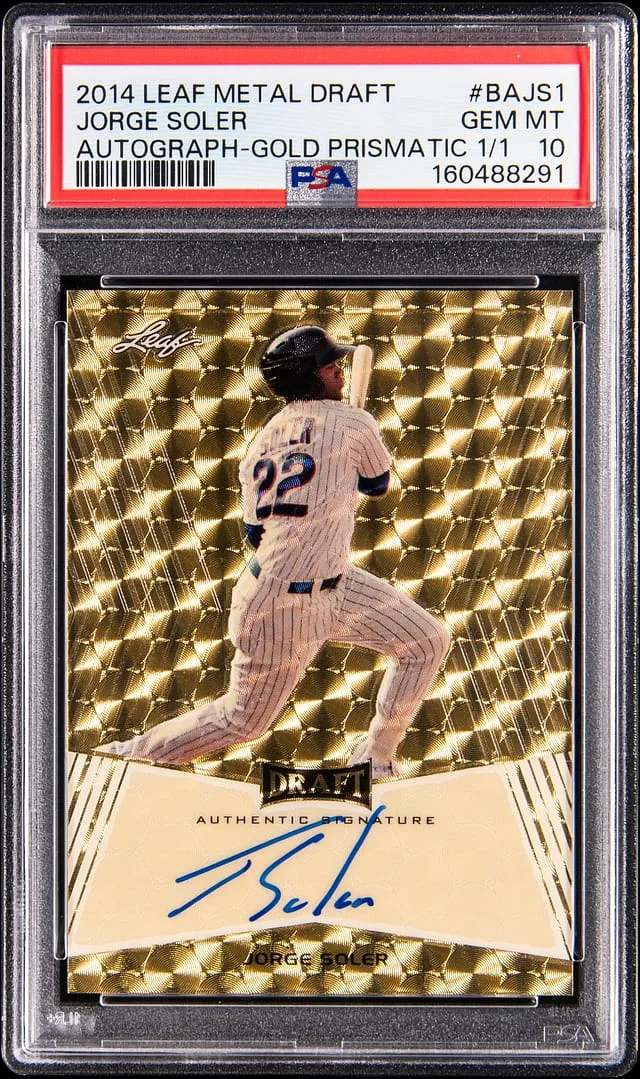 2014 Leaf Metal Jorge Soler Draft Autograph Gold Prismatic #BA-JS1 card image