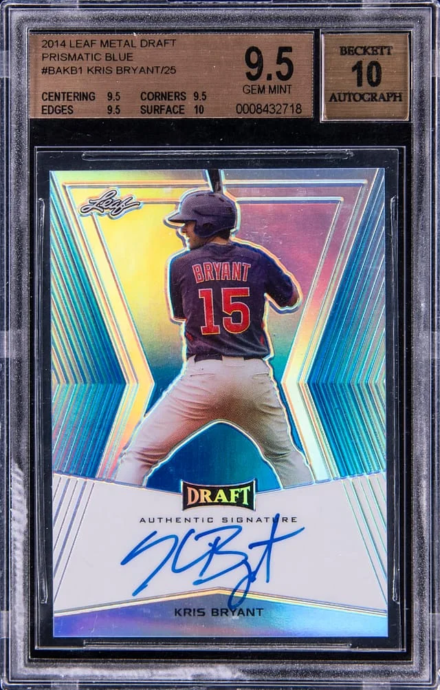 2014 Leaf Metal Kris Bryant Draft Prismatic Blue #BAKB1 card image