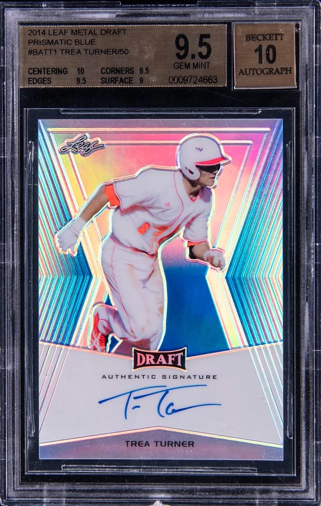 2014 Leaf Metal Trea Turner Draft Prismatic Blue #BA-TTI card image