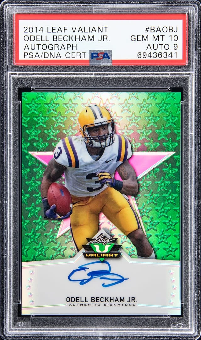 2014 Leaf Odell Beckham Jr. Valiant Autograph #BAOBJ card image