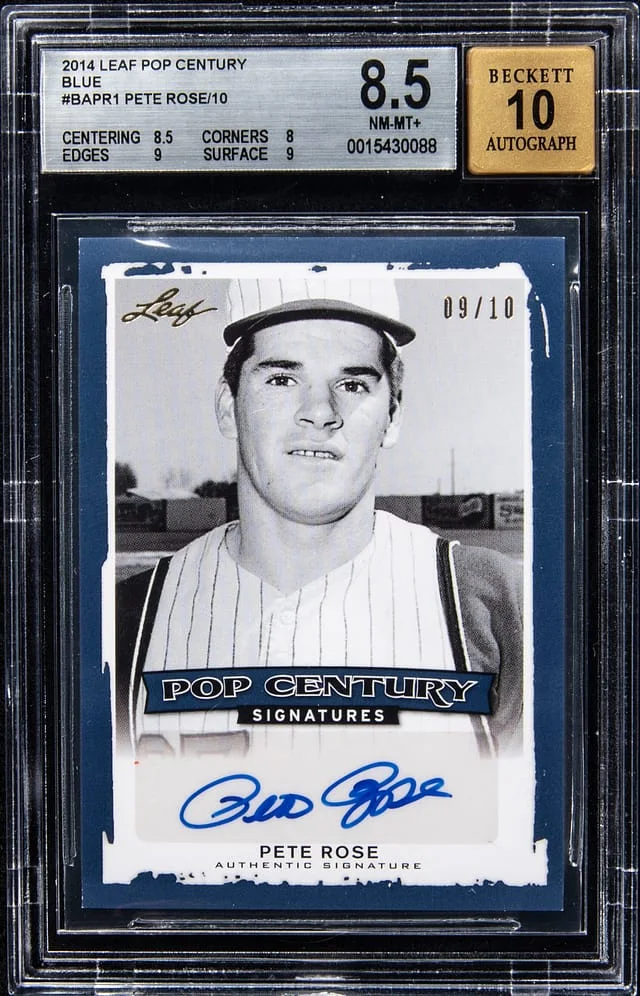 2014 Leaf Pete Rose Pop Century Signatures Blue #BA-PR1 card image