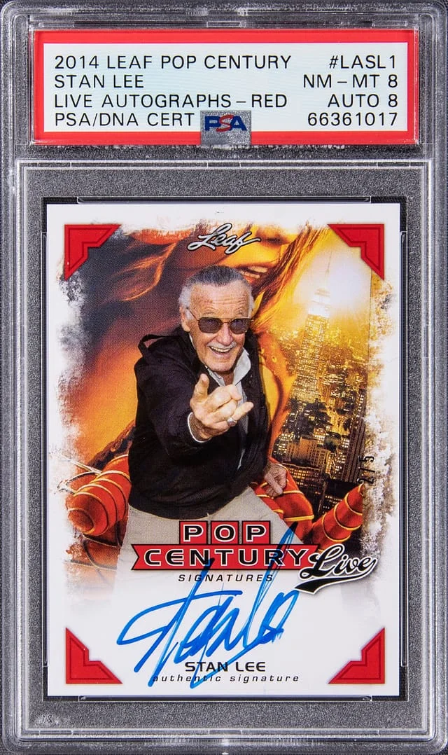 2014 Leaf Stan Lee Pop Century Live Autographs Red #LA-SL1 card image