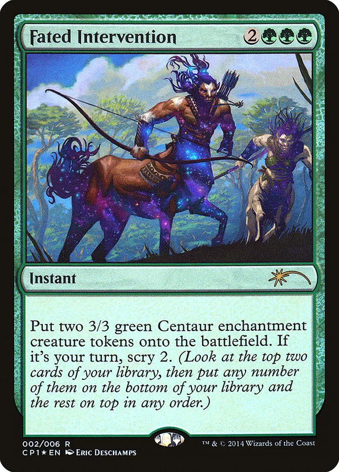 2014 Magic 2015 Clash Pack Fated Intervention rare #2 unlisted card image