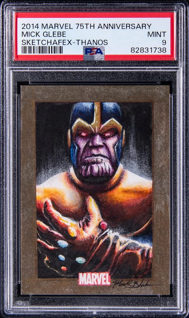 2014 Marvel Anniversary SketchaFEX Mick Glebe Thanos Sketch #75th card image