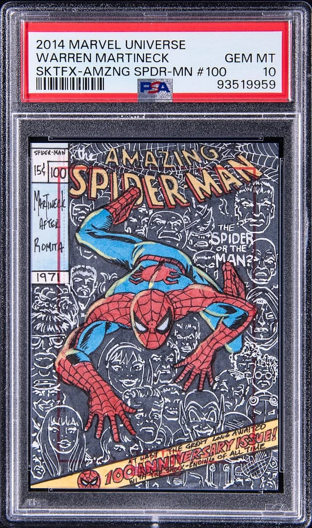 2014 Marvel Universe Sketchafex Amazing Spider-Man Warren Martineck Sketch #100 card image