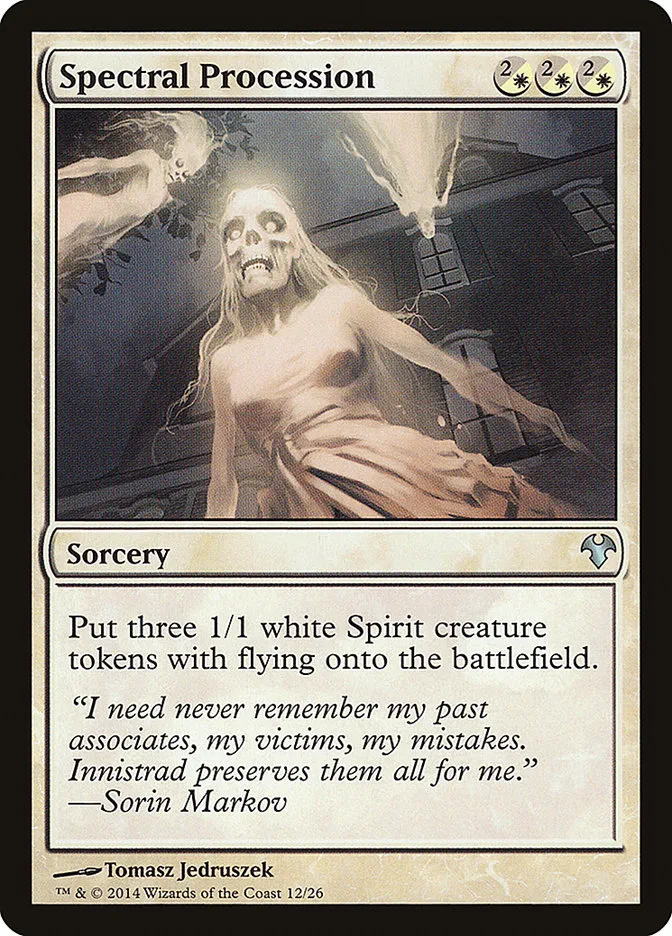 2014 Modern Event Deck 2014 Spectral Procession uncommon #12 unlisted card image