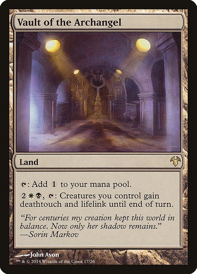 2014 Modern Event Deck 2014 Vault of the Archangel rare #17 unlisted card image