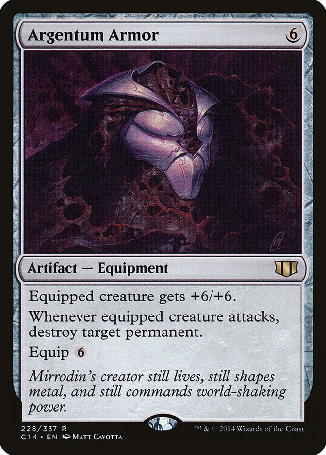 2014 Commander 2014 Argentum Armor rare #228 rare card image