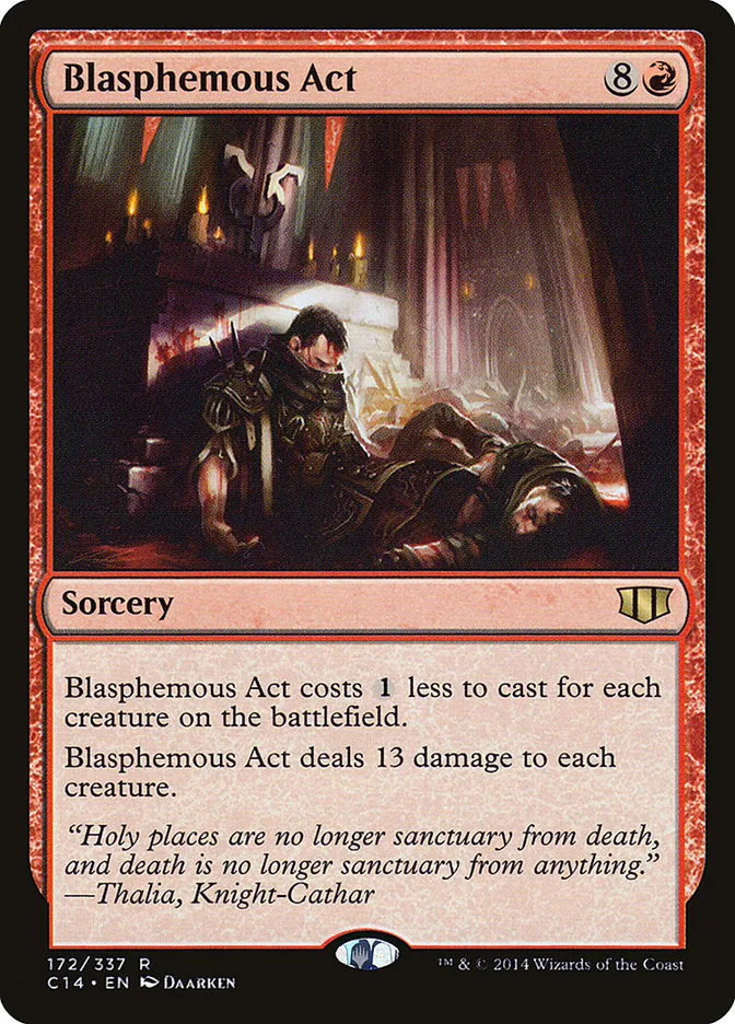 2014 Commander 2014 Blasphemous Act rare #172 rare card image