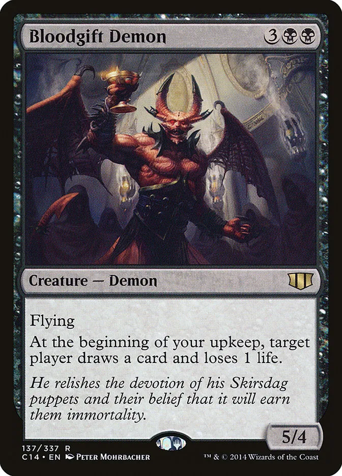 2014 Commander 2014 Bloodgift Demon #137 rare card image