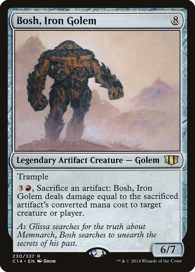 2014 Commander 2014 Bosh, Iron Golem rare #230 rare card image