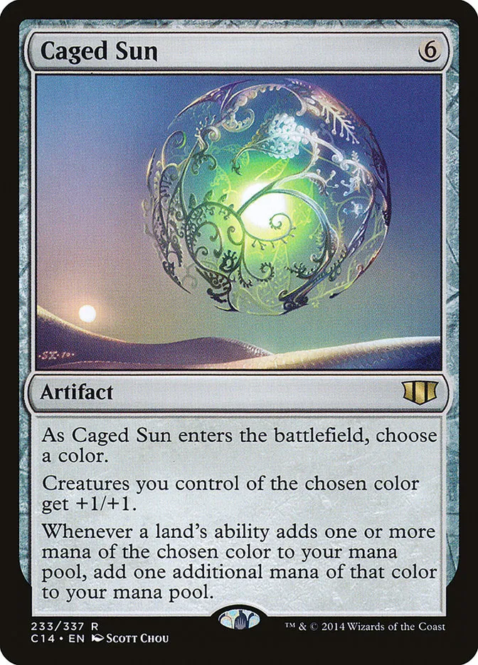2014 Commander 2014 Caged Sun rare #233 rare card image
