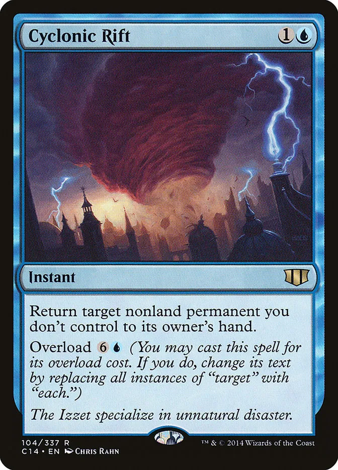 2014 Commander 2014 Cyclonic Rift rare #104 rare card image