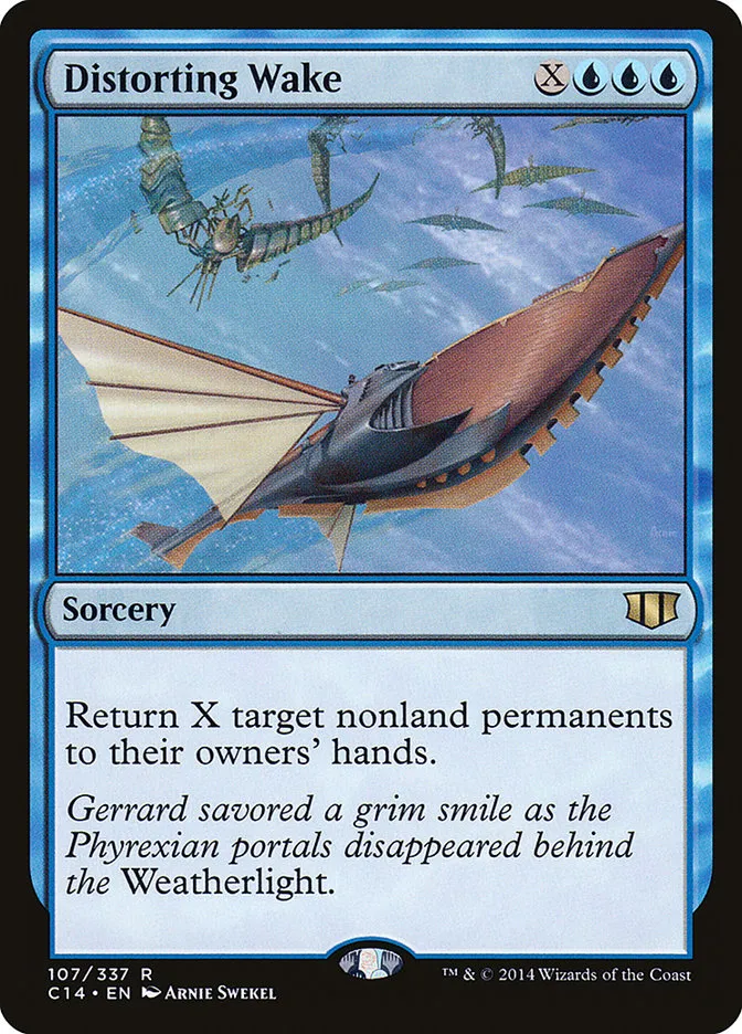 2014 Commander 2014 Distorting Wake rare #107 rare card image