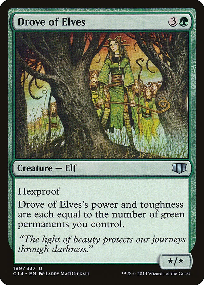 2014 Commander 2014 Drove of Elves #189 uncommon card image