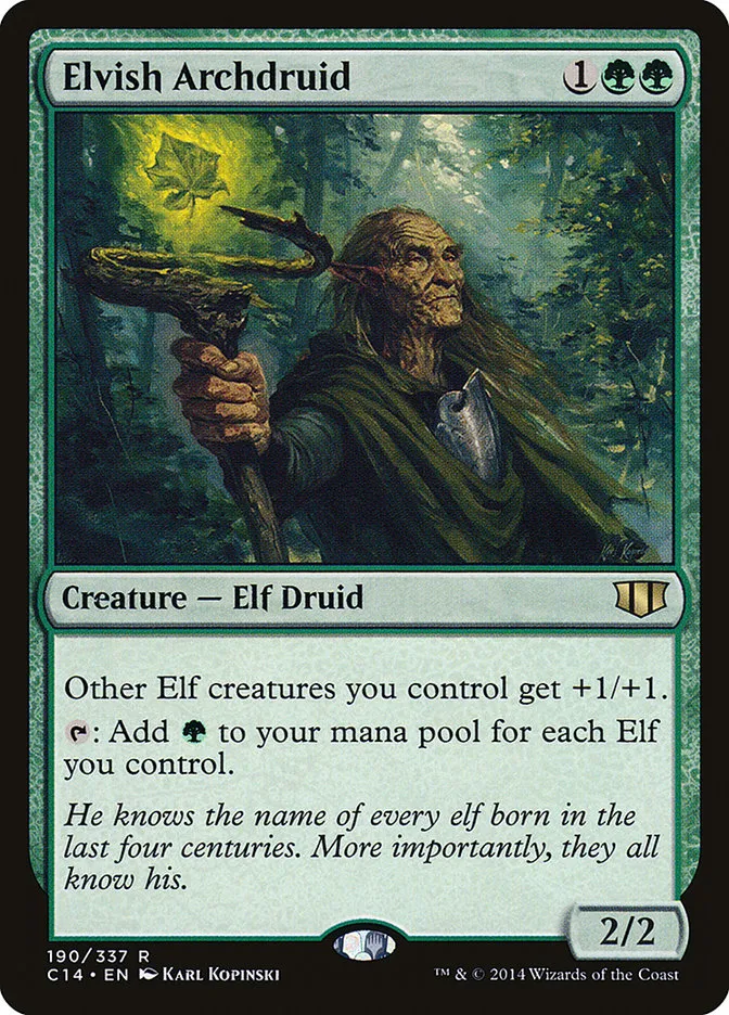 2014 Commander 2014 Elvish Archdruid rare #190 rare card image