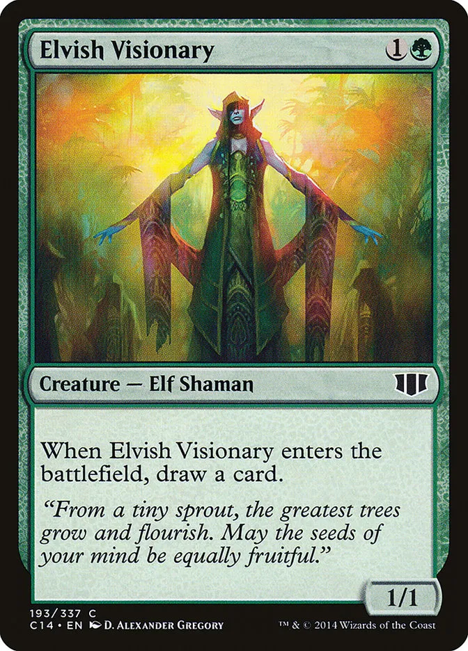 2014 Commander 2014 Elvish Visionary common #193 common card image