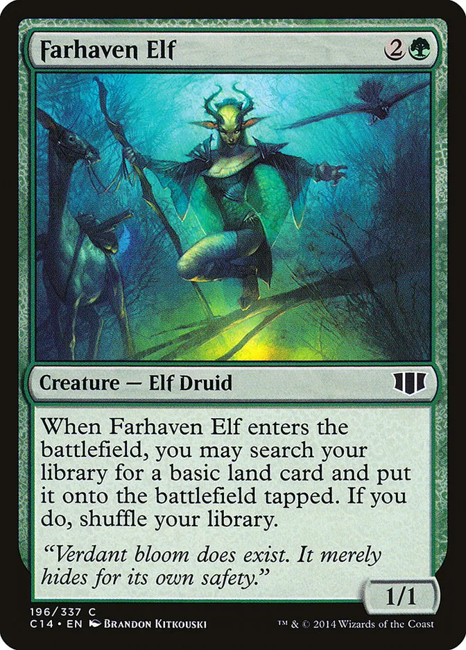 2014 Commander 2014 Farhaven Elf common #196 common card image
