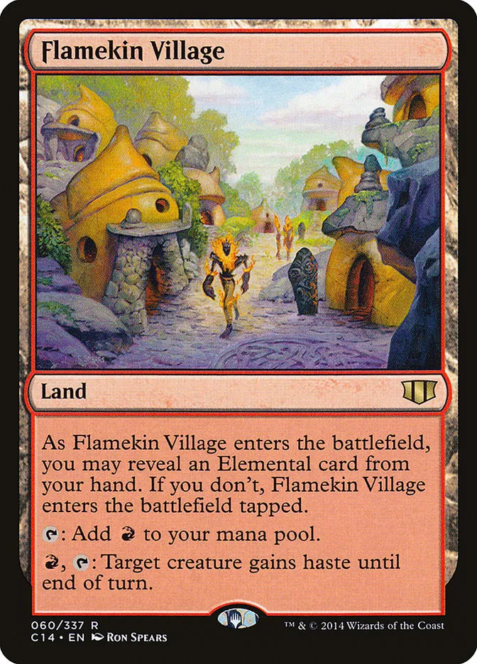 2014 Commander 2014 Flamekin Village rare #60 rare card image