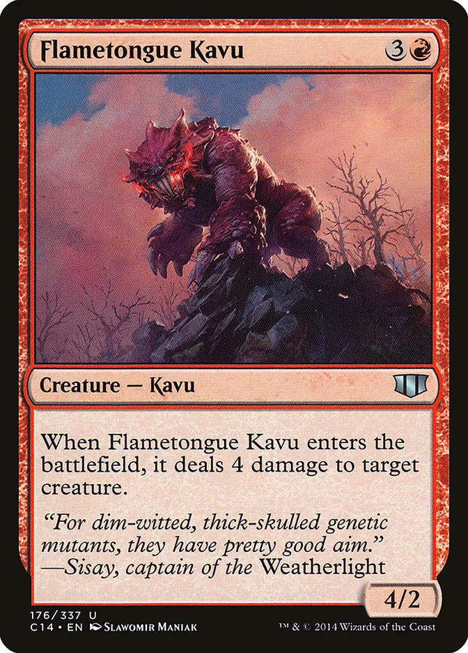 2014 Commander 2014 Flametongue Kavu #176 uncommon card image