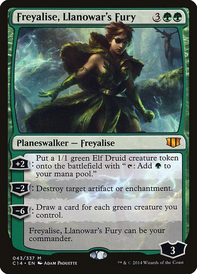2014 Commander 2014 Freyalise, Llanowar's Fury #43 mythic card image