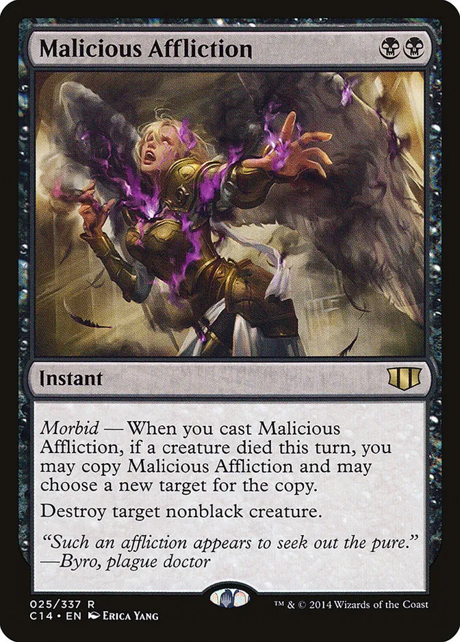 2014 Commander 2014 Malicious Affliction rare #25 rare card image