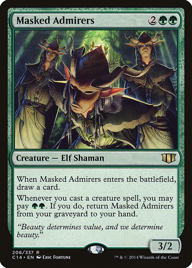 2014 Commander 2014 Masked Admirers rare #206 rare card image