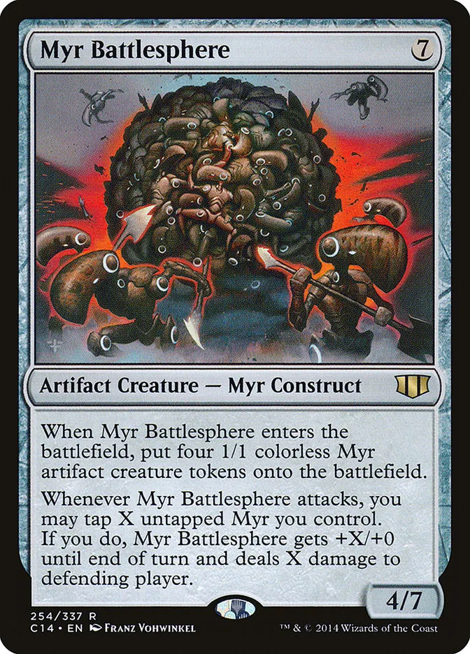 2014 Commander 2014 Myr Battlesphere #254 rare card image