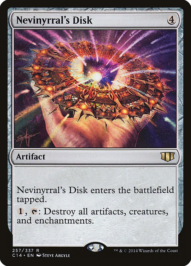 2014 Commander 2014 Nevinyrral's Disk rare #257 rare card image