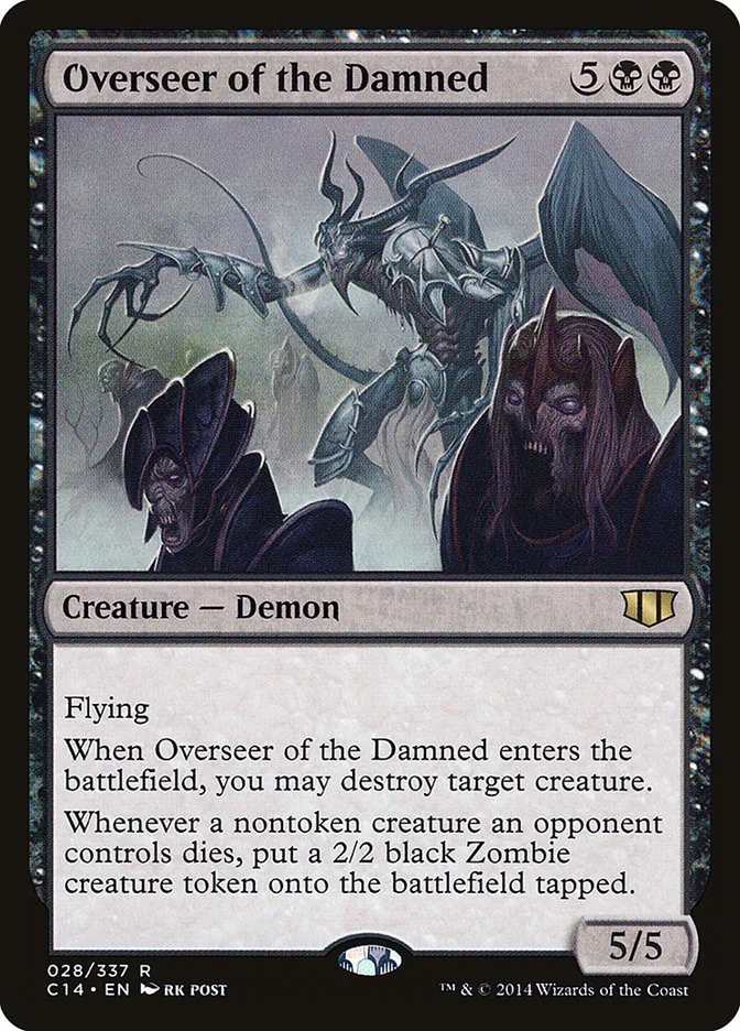 2014 Commander 2014 Overseer of the Damned #28 rare card image