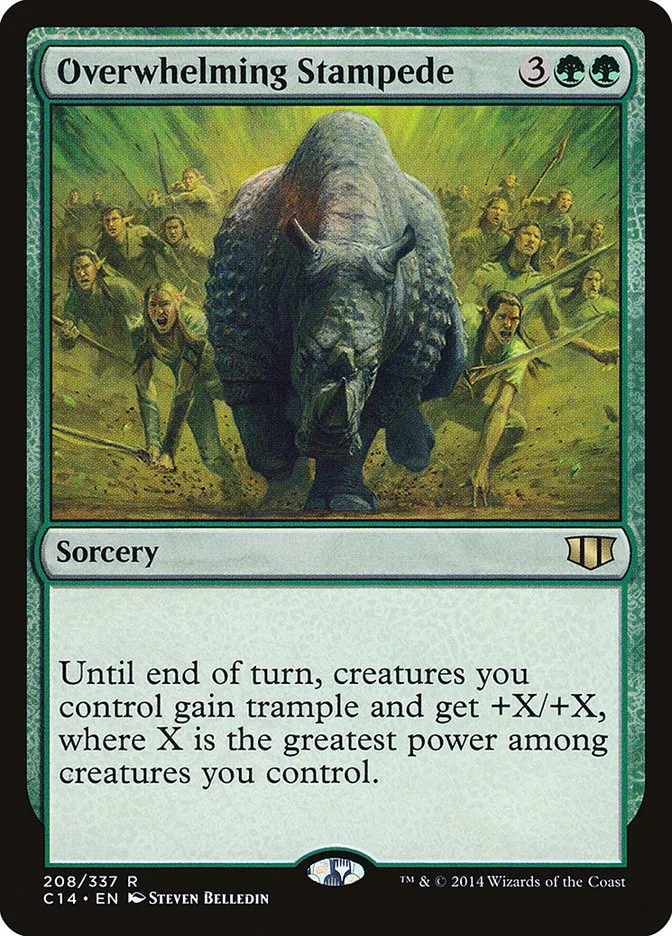 2014 Commander 2014 Overwhelming Stampede rare #208 rare card image