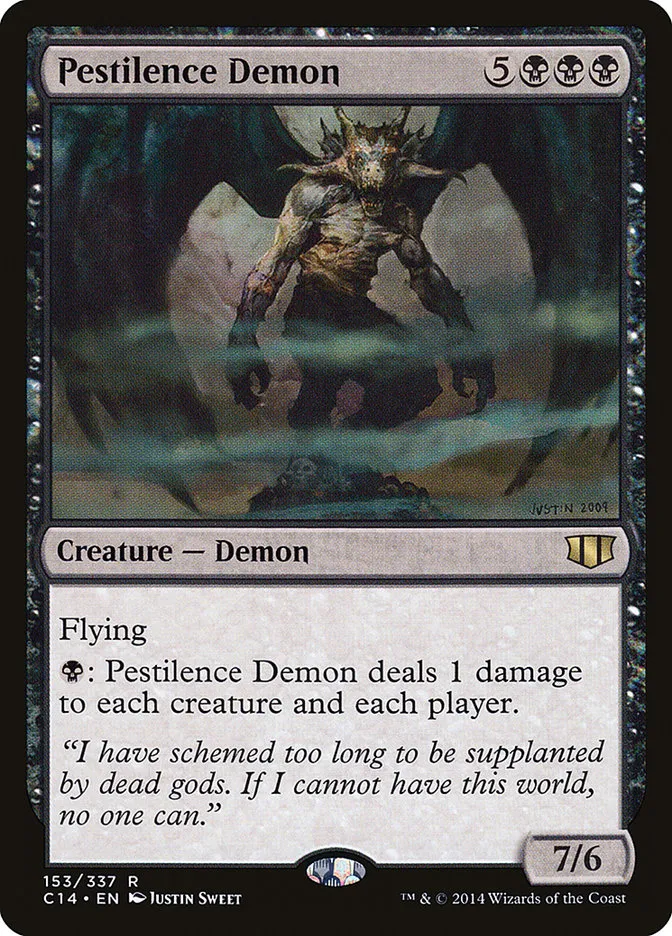 2014 Commander 2014 Pestilence Demon rare #153 rare card image
