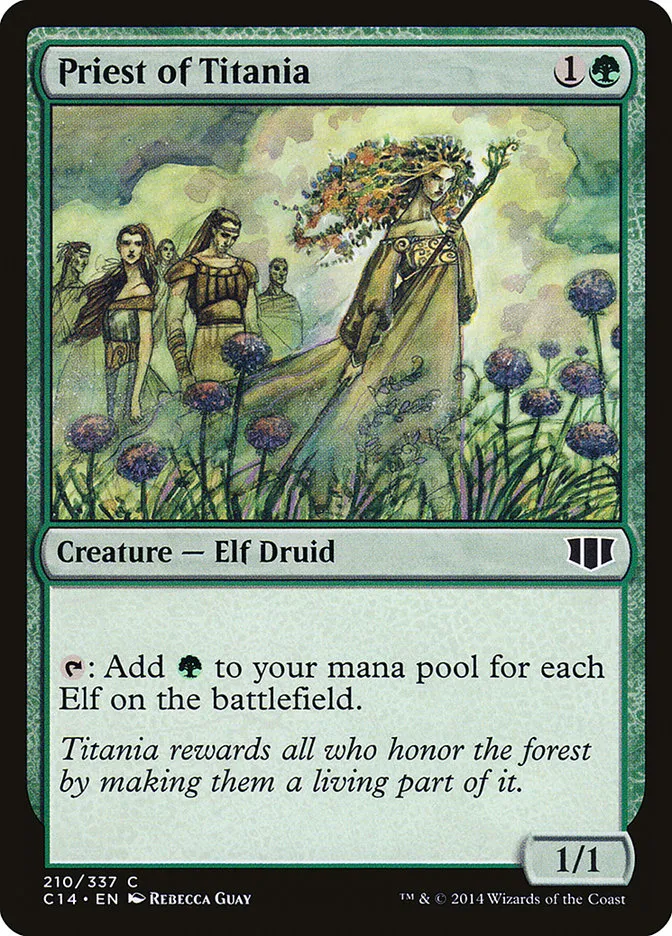 2014 Commander 2014 Priest of Titania #210 common card image