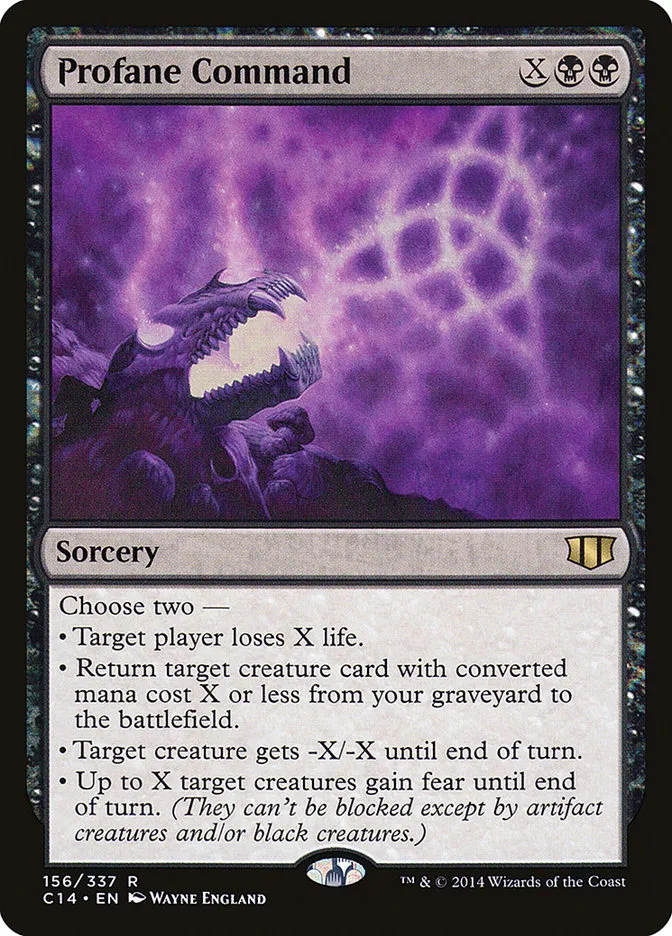 2014 Commander 2014 Profane Command rare #156 rare card image