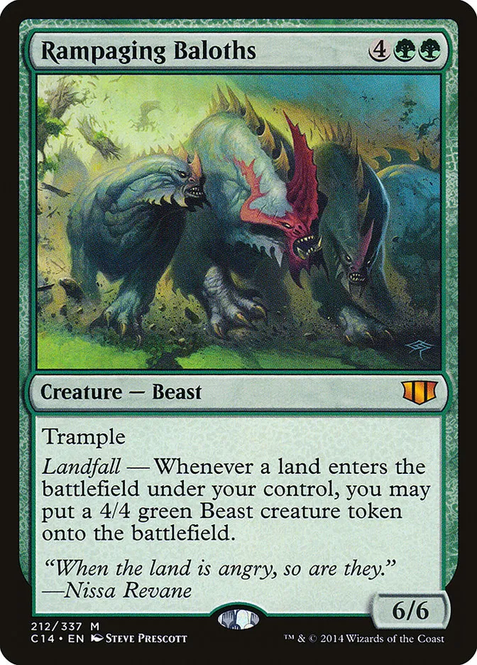 2014 Commander 2014 Rampaging Baloths #212 mythic card image