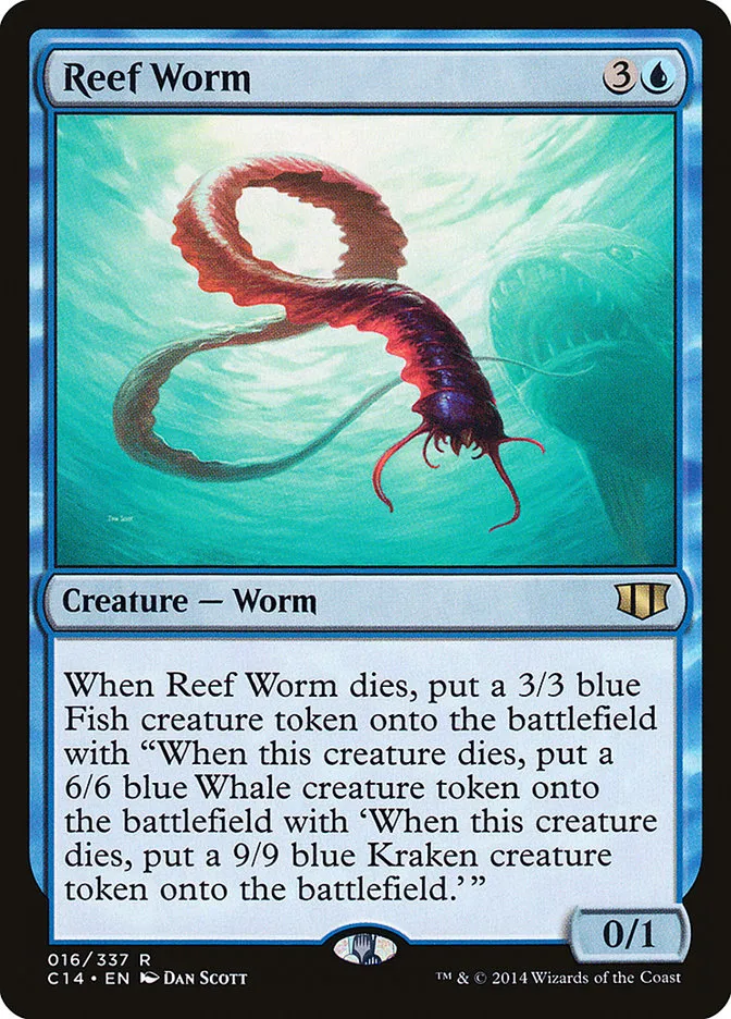2014 Commander 2014 Reef Worm rare #16 rare card image