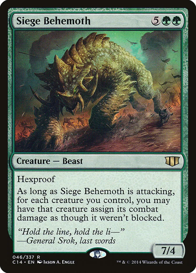 2014 Commander 2014 Siege Behemoth rare #46 rare card image