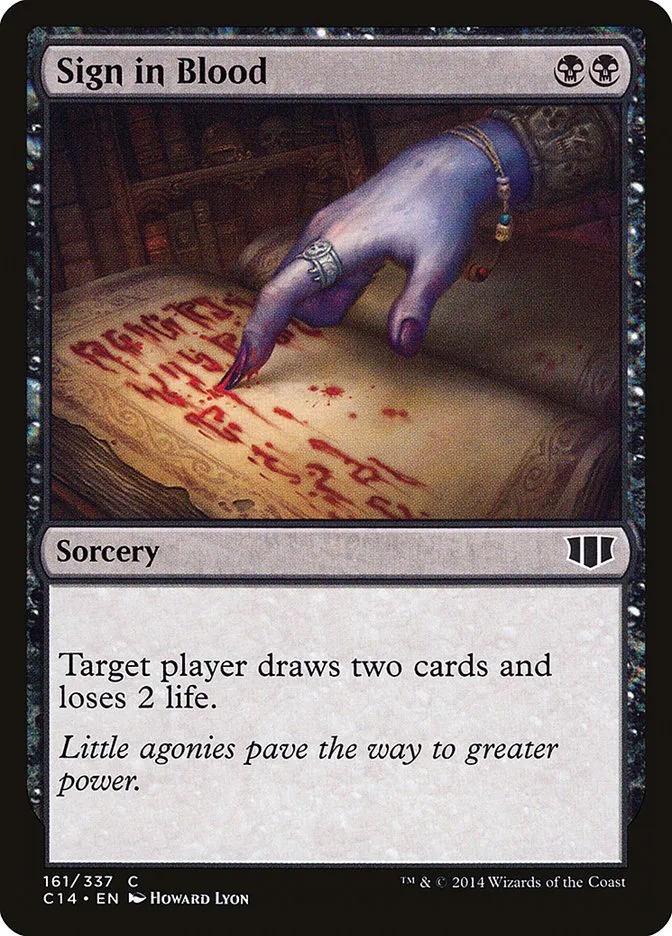 2014 Commander 2014 Sign in Blood common #161 common card image